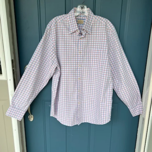 TOMMY BAHAMA BLUE RED PLAID BUTTON DOWN LONG SLEEVE SHIRT SIZE MEDIUM - Picture 11 of 15